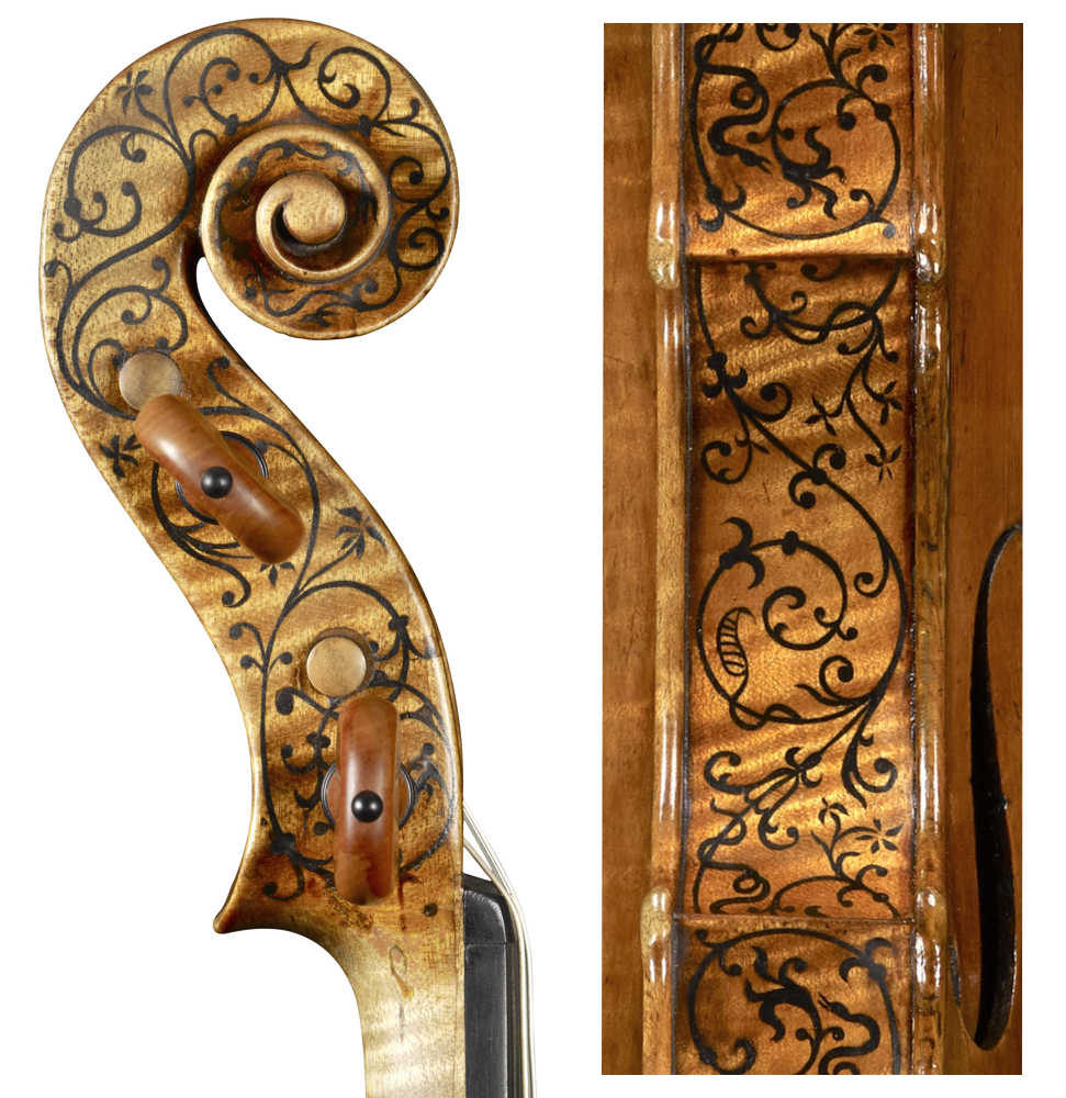 The 'Sunrise' Stradivari shows Stradivari's early mastery of fine inlay. 
