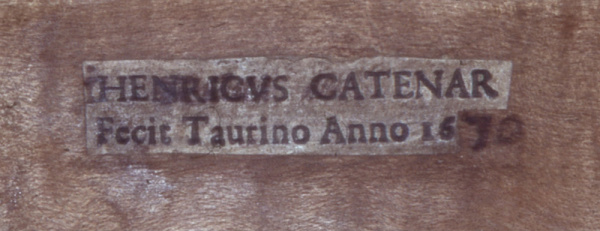 Catenar 1670 violin label