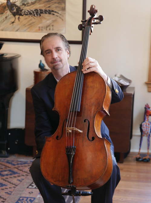 David Finckel with his Guadagnini cello