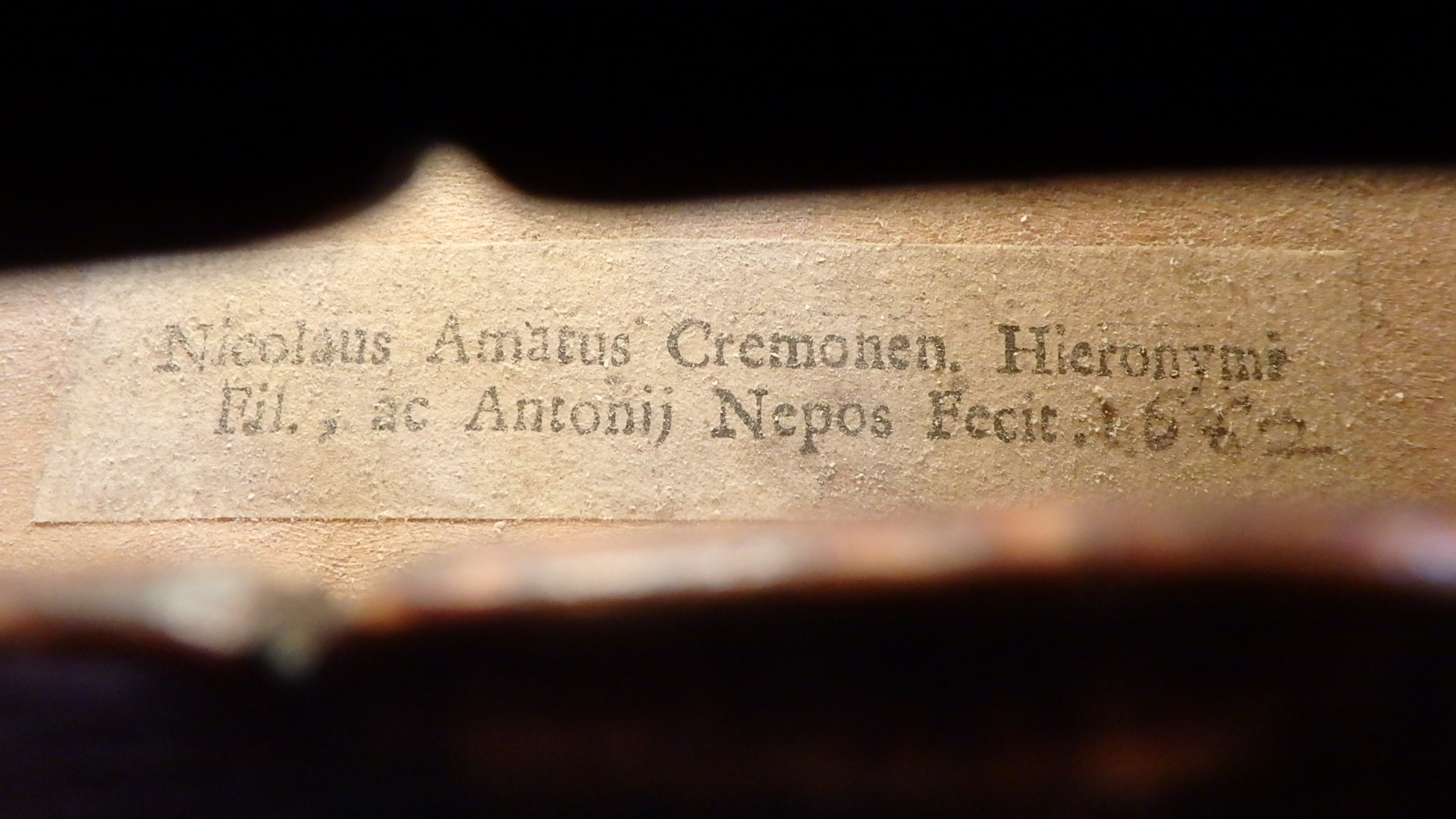 Nicolò Amati 1682 Label