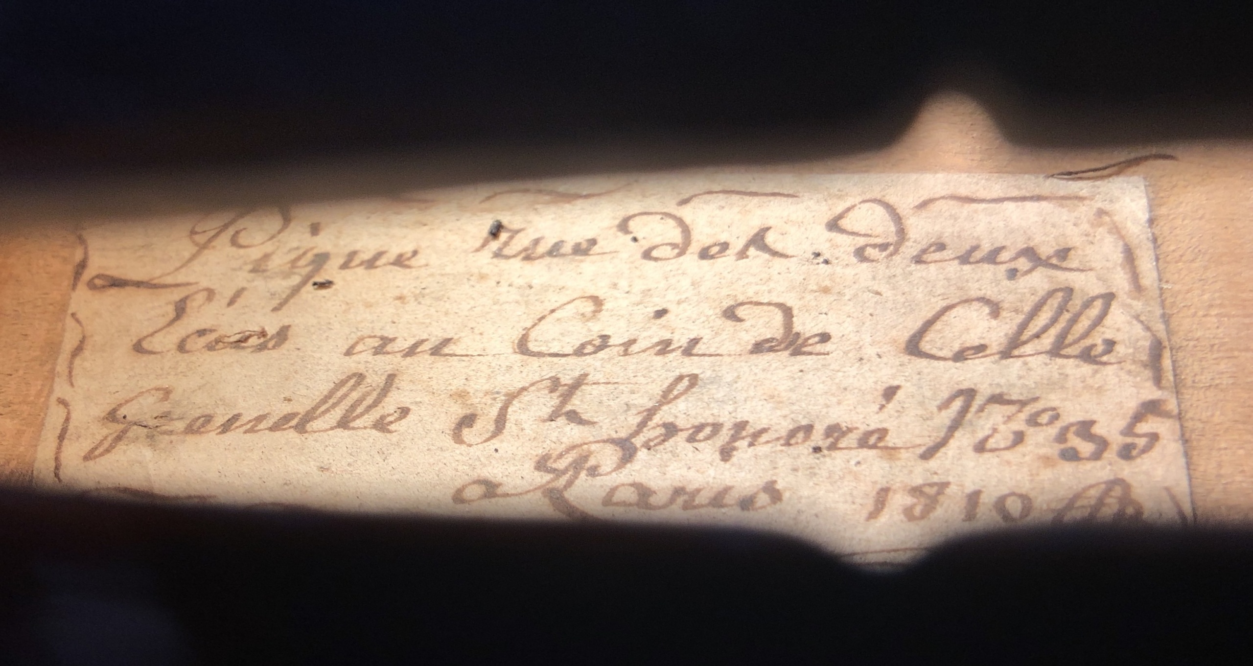 The original manuscript label