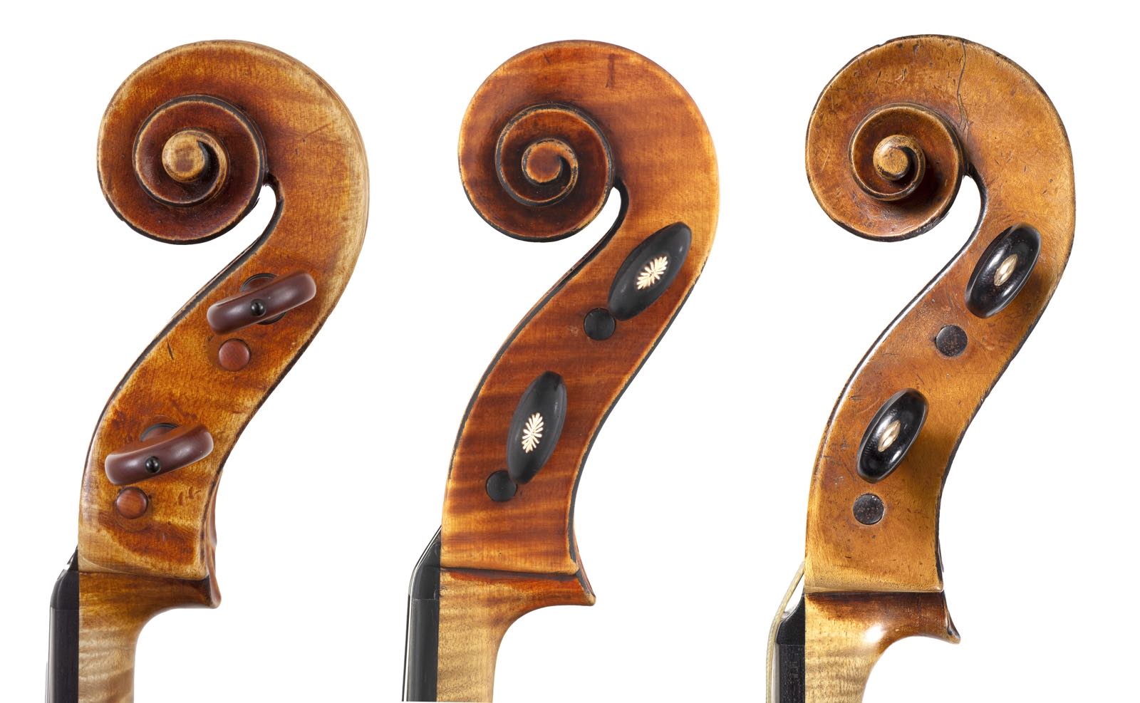 Heads by Strad Vuillaume and Amati