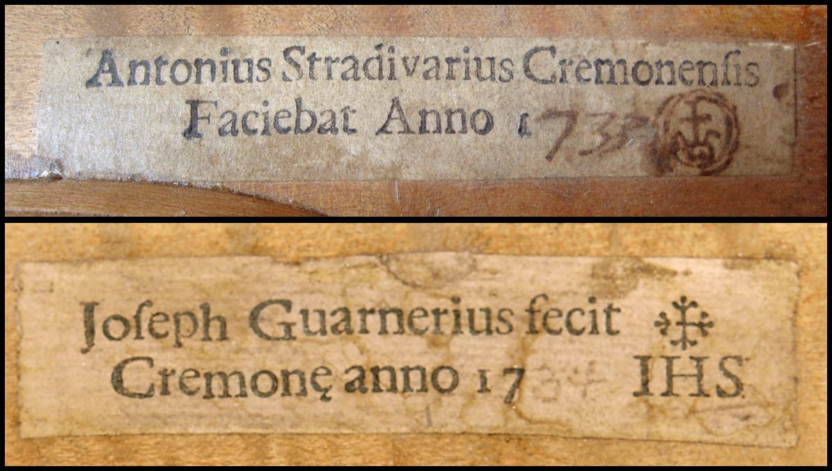 Stradivari and Guarneri labels